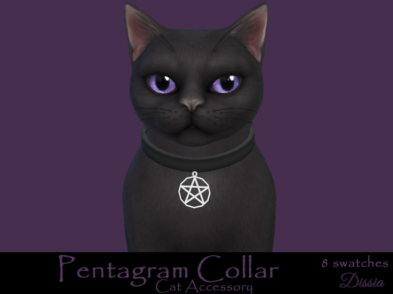 Sims 4 Pentagram Cat Collar by Dissia