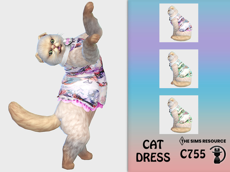 Sims 4 Cat Dress C755 by turksimmer