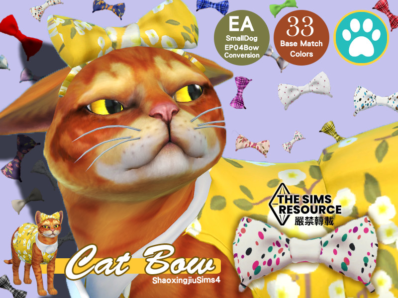 Sims 4 Cat EP04 Bow 33 Colors by jeisse197
