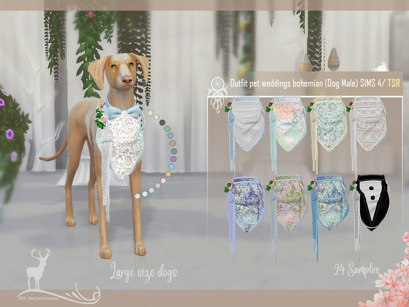 Sims 4 Big Size Dog Suit / Bohemian Wedding by DanSimsFantasy
