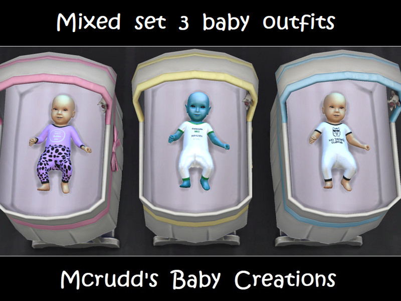 Sims 4 Mixed set 3 baby outfits by mcrudd