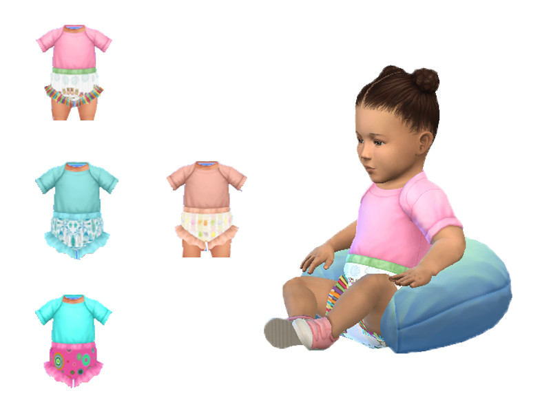 Sims 4 Baby shorts and top recolor by TrudieOpp