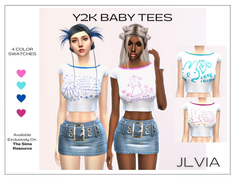 Sims 4 Y2k Baby Tees by JLVIA