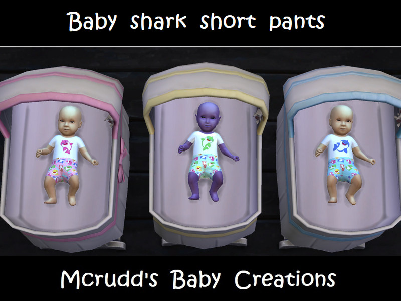 Sims 4 Baby shark short pants by mcrudd