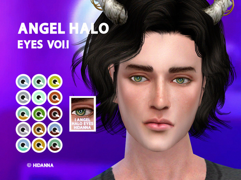 Sims 4 Angel Halo Eyes vol.l (Face Paint) - HQ by [HIDANNA]
