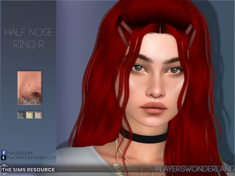 Sims 4 Half Nose Ring R by PlayersWonderland