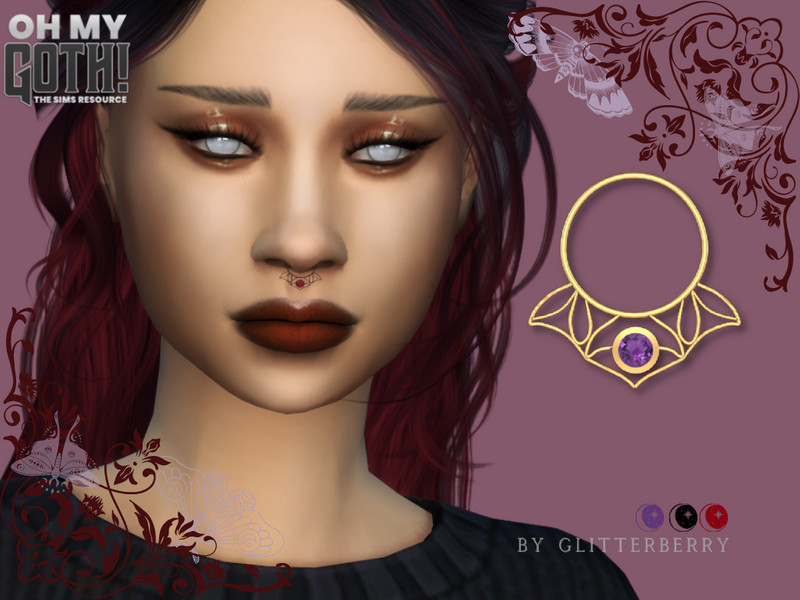 Sims 4 Oh My Goth- Acantha Nose Ring by Glitterberryfly