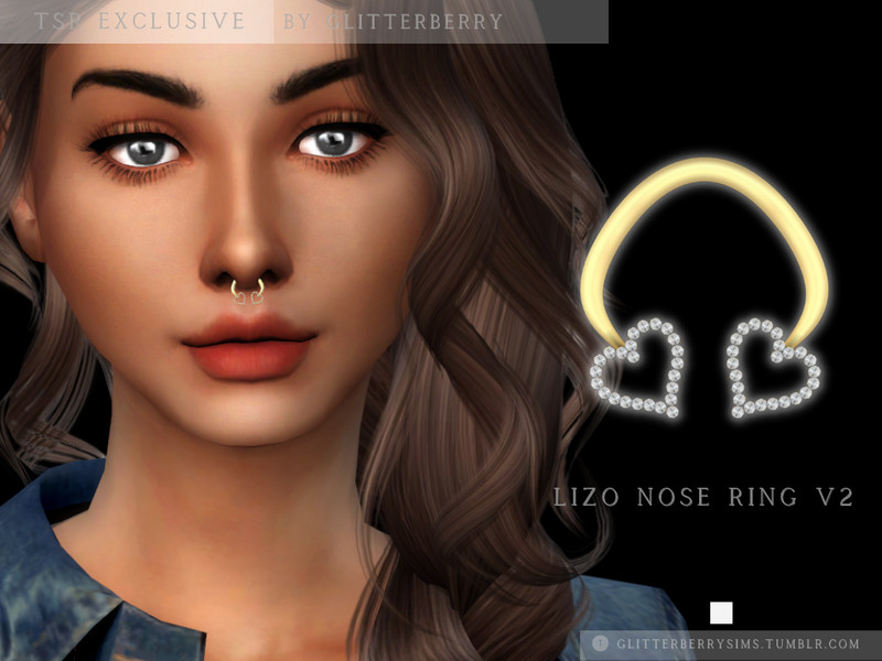 Sims 4 Lizo Heart Nose Ring v2 by Glitterberryfly