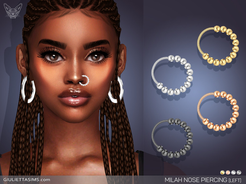 Sims 4 Milah Nose Ring (Left Nostril) by feyona