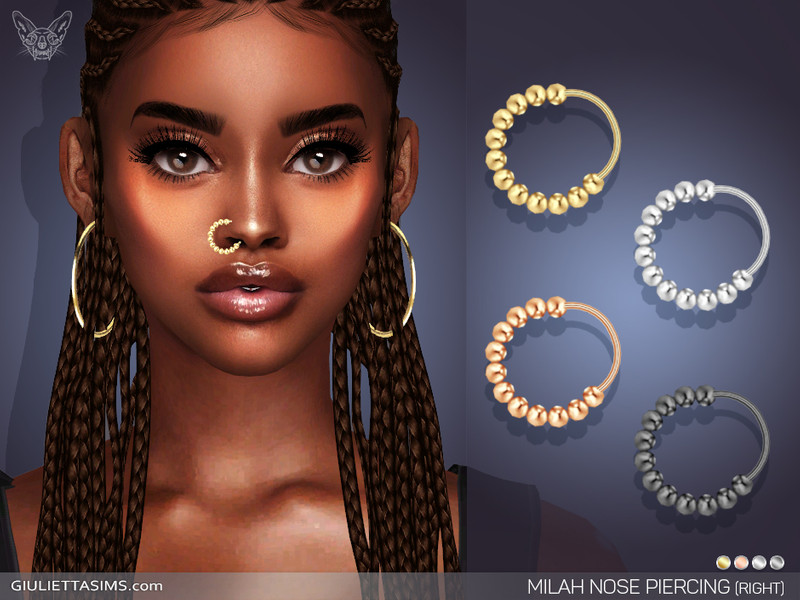 Sims 4 Milah Nose Ring (Right Nostril) by feyona