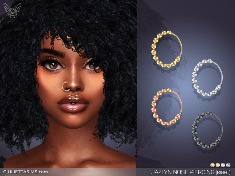 Sims 4 Jazlyn Nose Ring (Right Nostril) by feyona