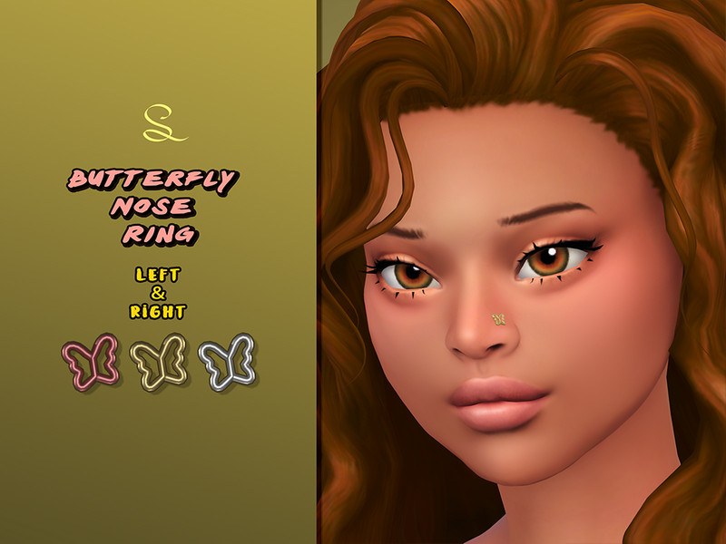 Sims 4 Butterfly Nose Ring by simlasya