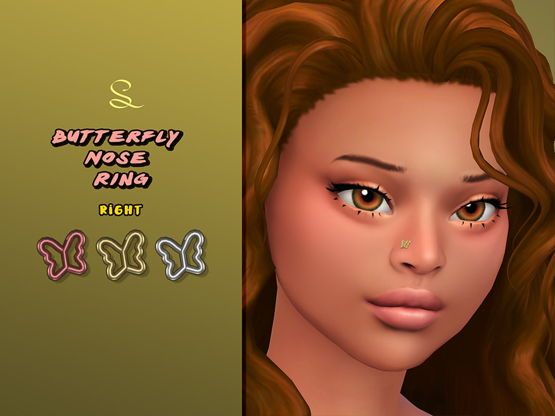 Sims 4 Butterfly Nose Ring (right nostril) by simlasya
