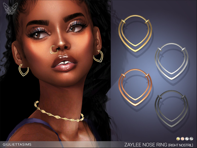 Sims 4 Zaylee Nose Ring Right Nostril by feyona