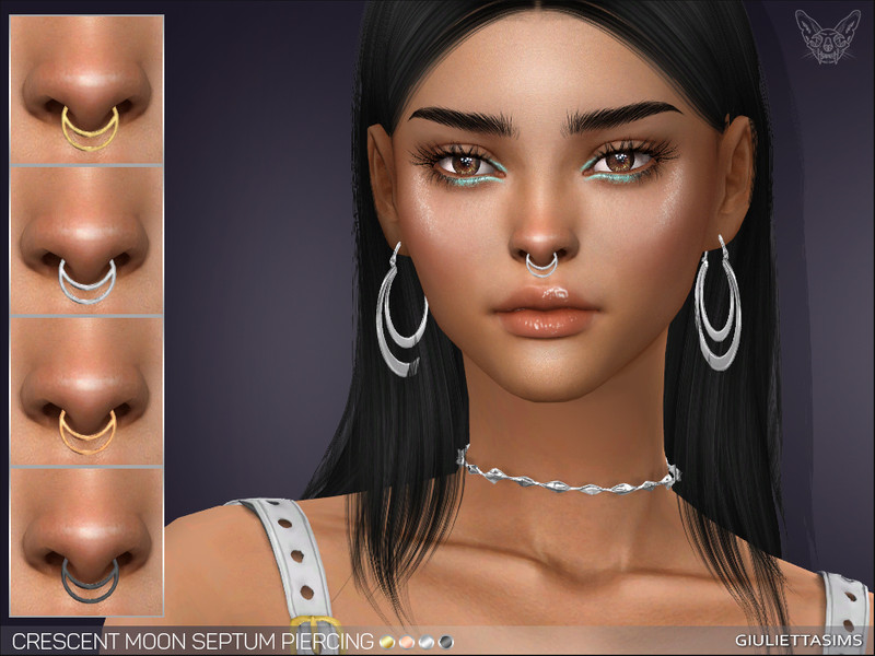 Sims 4 Crescent Moon Septum Nose Ring by feyona