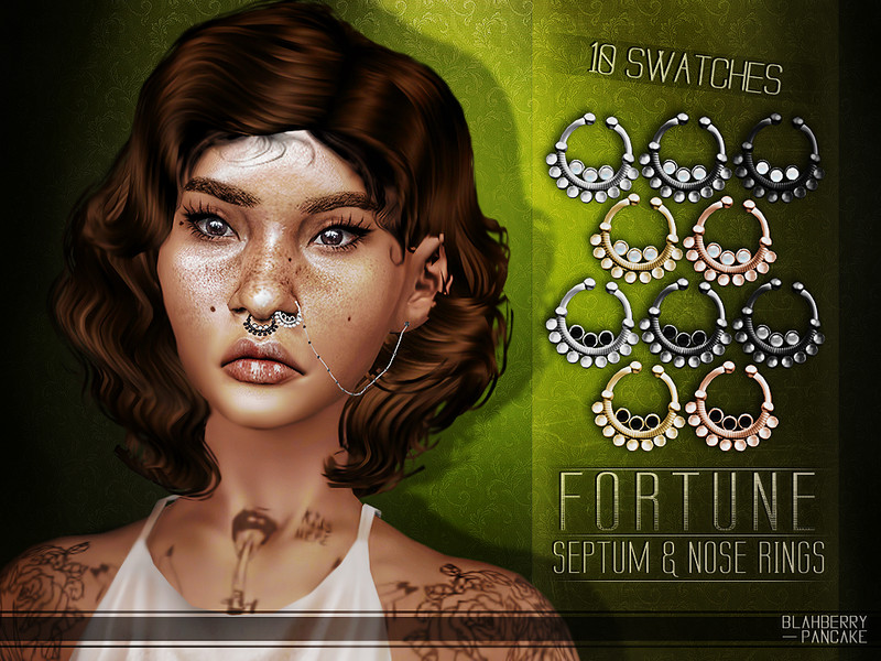 Sims 4 Fortune Septum & Nose Rings by Blahberry Pancake