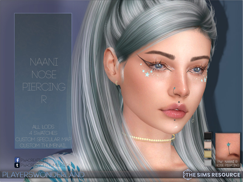 Sims 4 Naani Star Nosering Right by PlayersWonderland