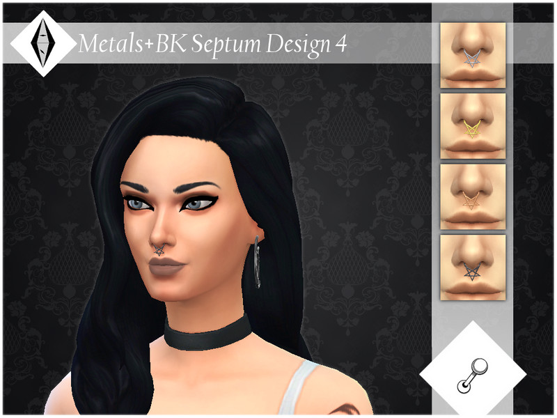 Sims 4 Metals+BK Septum Design 4 NoseRingR by AleNikSimmer