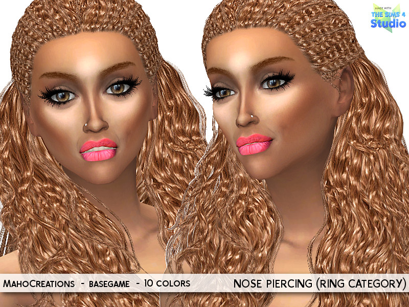 Sims 4 Nose Piercing Set (ring category) by MahoCreations