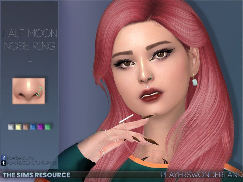 Sims 4 Half Moon Nose Ring L by PlayersWonderland