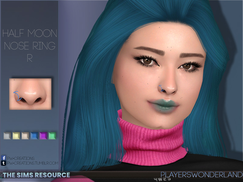Sims 4 Half Moon Nose Ring R by PlayersWonderland