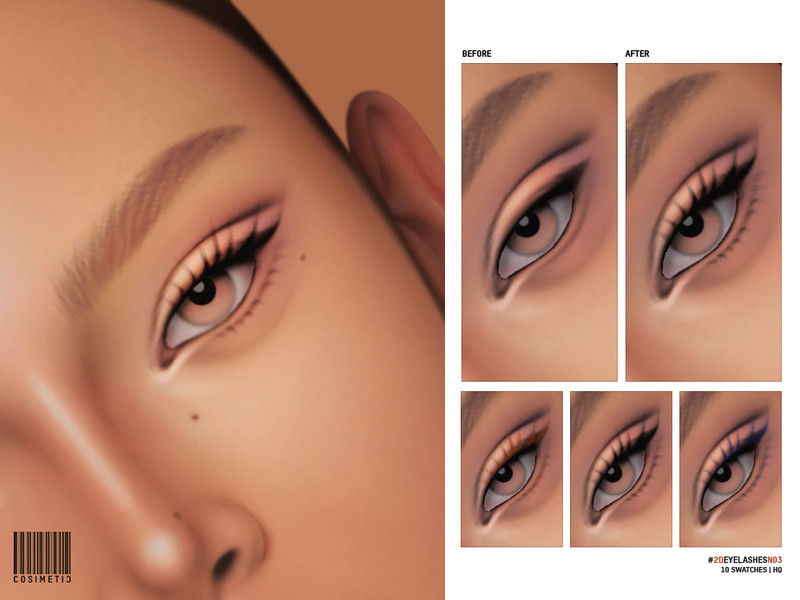 Sims 4 2D Eyelashes | N03 by cosimetic