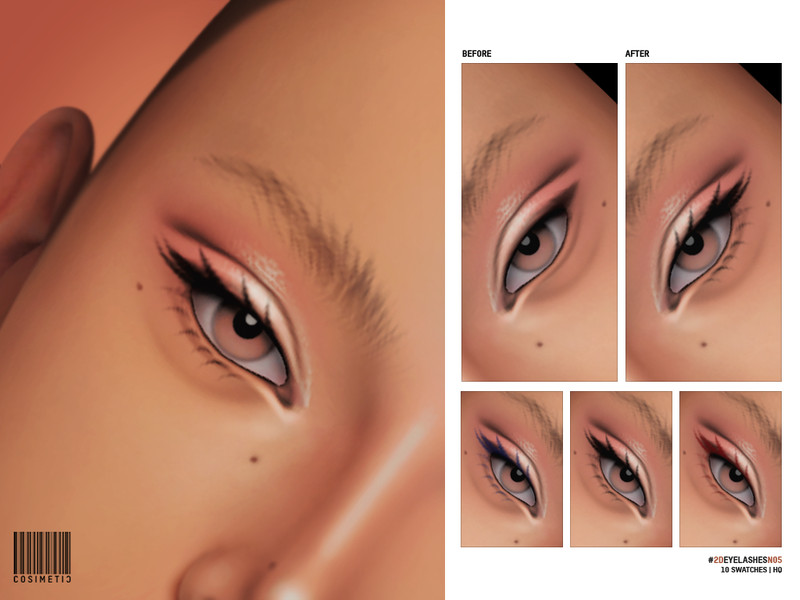 Sims 4 2D Eyelashes | N05 by cosimetic