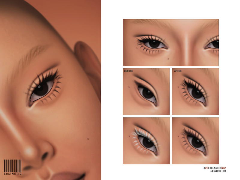 Sims 4 2D Eyelashes | N02 by cosimetic