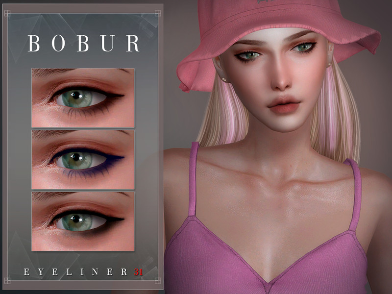 Sims 4 Eyeliner with 2D eyelashes by Bobur3