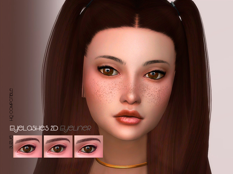 Sims 4 2D Eyelashes Eyeliner N9 by Suzue