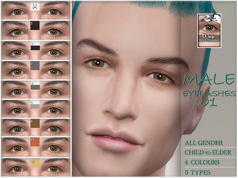 Sims 4 Male eyelashes 01 by BAkalia