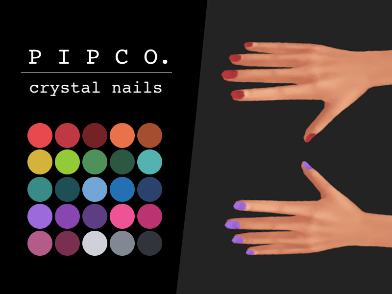 Sims 4 crystal nails. by Pipco