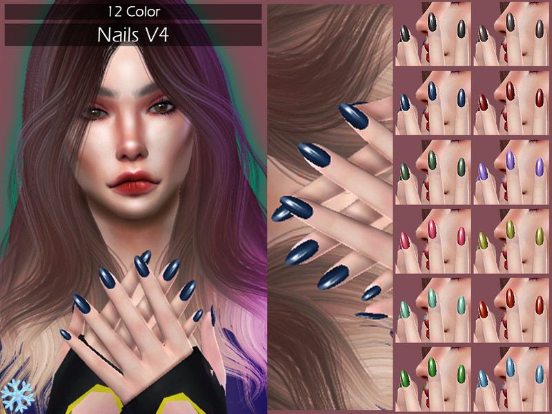 Sims 4 LMCS Nails V4 by Lisaminicatsims