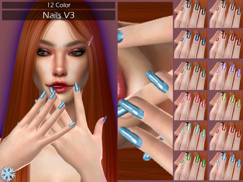 Sims 4 LMCS Nails V3 by Lisaminicatsims