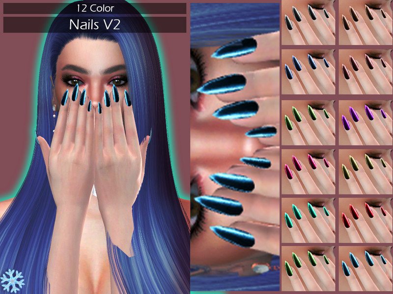 Sims 4 LMCS Nails V2 by Lisaminicatsims