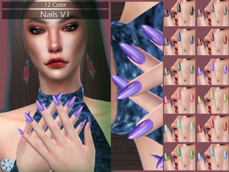 Sims 4 LMCS Nails V1 by Lisaminicatsims