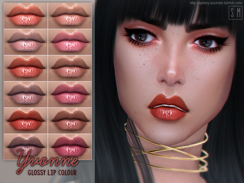 Sims 4 [ Yvonne ] - Glossy Lip Colour by Screaming Mustard