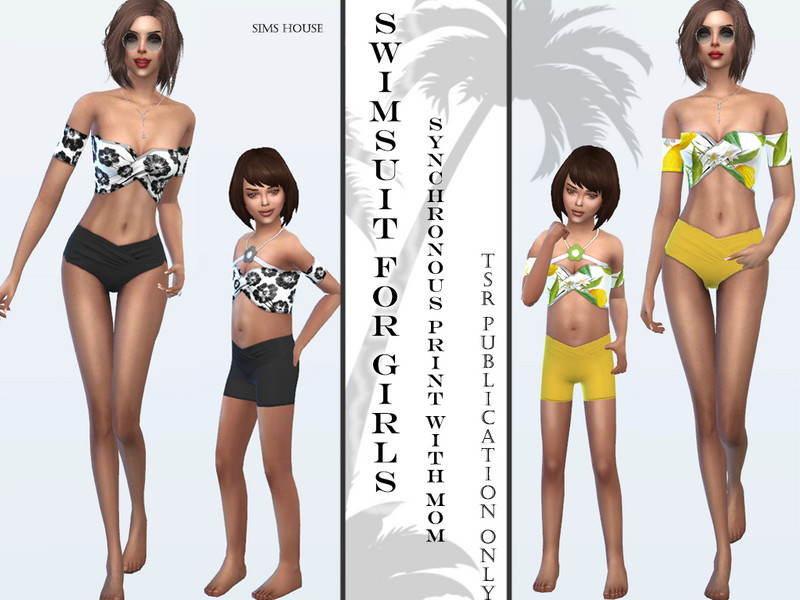 Sims 4 Tropics swimsuit for girls by Sims House