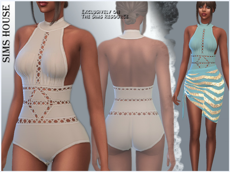 Sims 4 LACED MONOKINI SWIMSUIT by Sims House
