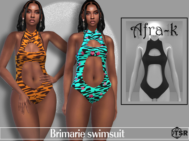 Sims 4 Brimarie cut out swimsuit by akaysims