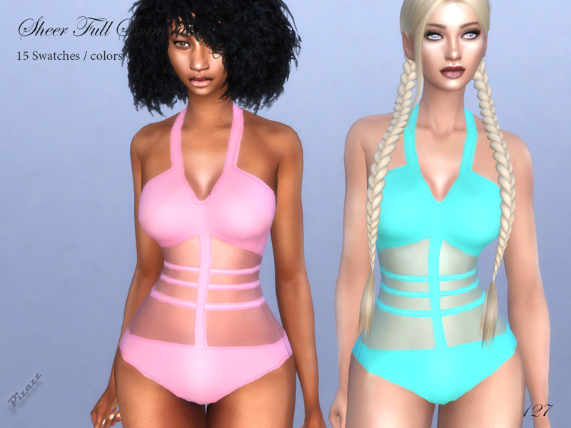 Sims 4 Sheer Full Swimsuit by pizazz