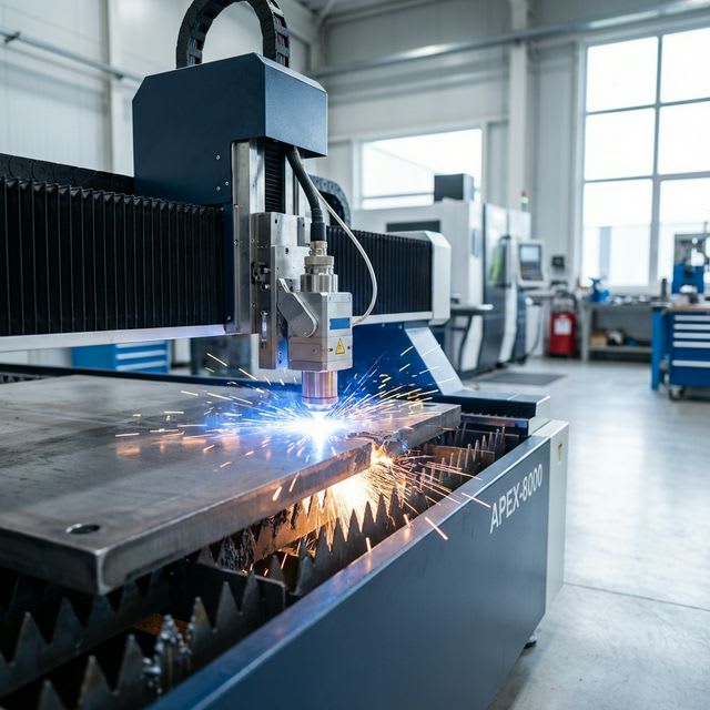 CNC fiber laser cutting machine in operation — Laser Cutting Services in Coimbatore | RG Tech Engineering