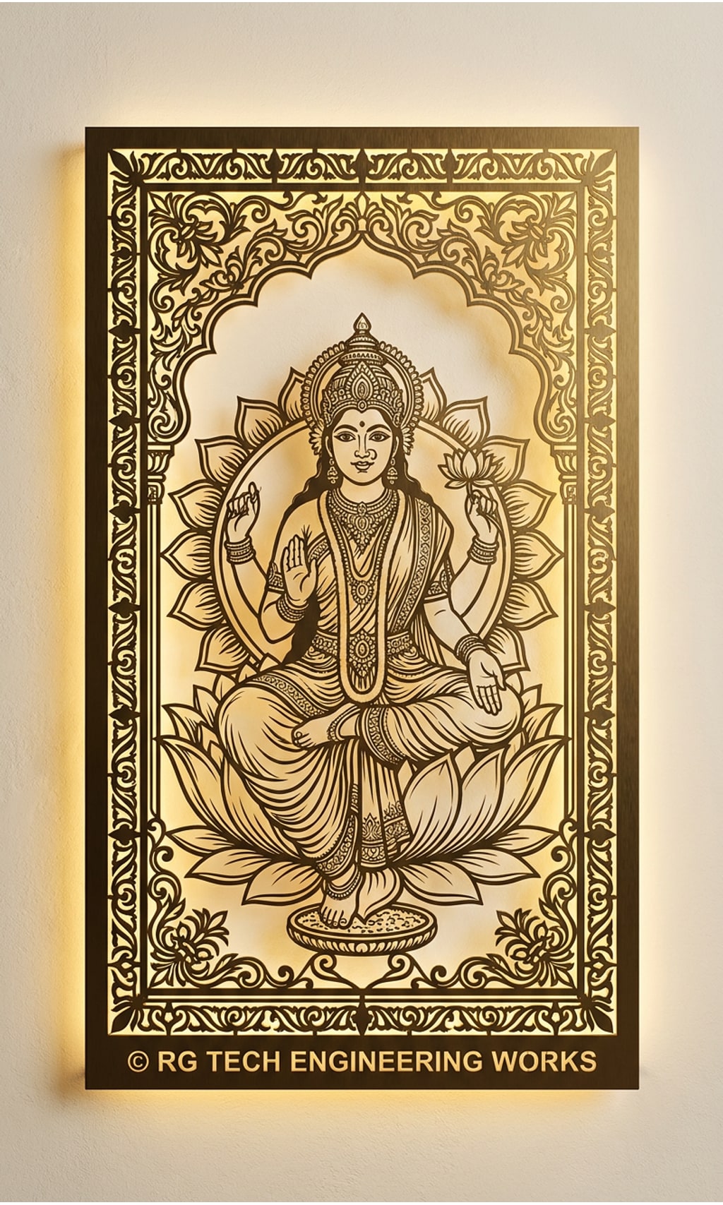 Laser cut Golden PVD on stainless steel Parvati design 1 by RG Tech Engineering