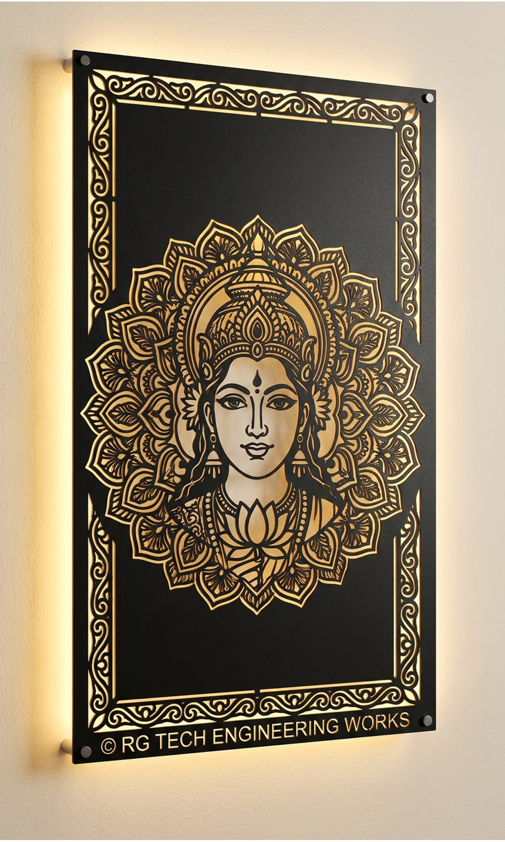 Laser cut Black powder coated mild steel Parvati design 2 by RG Tech Engineering