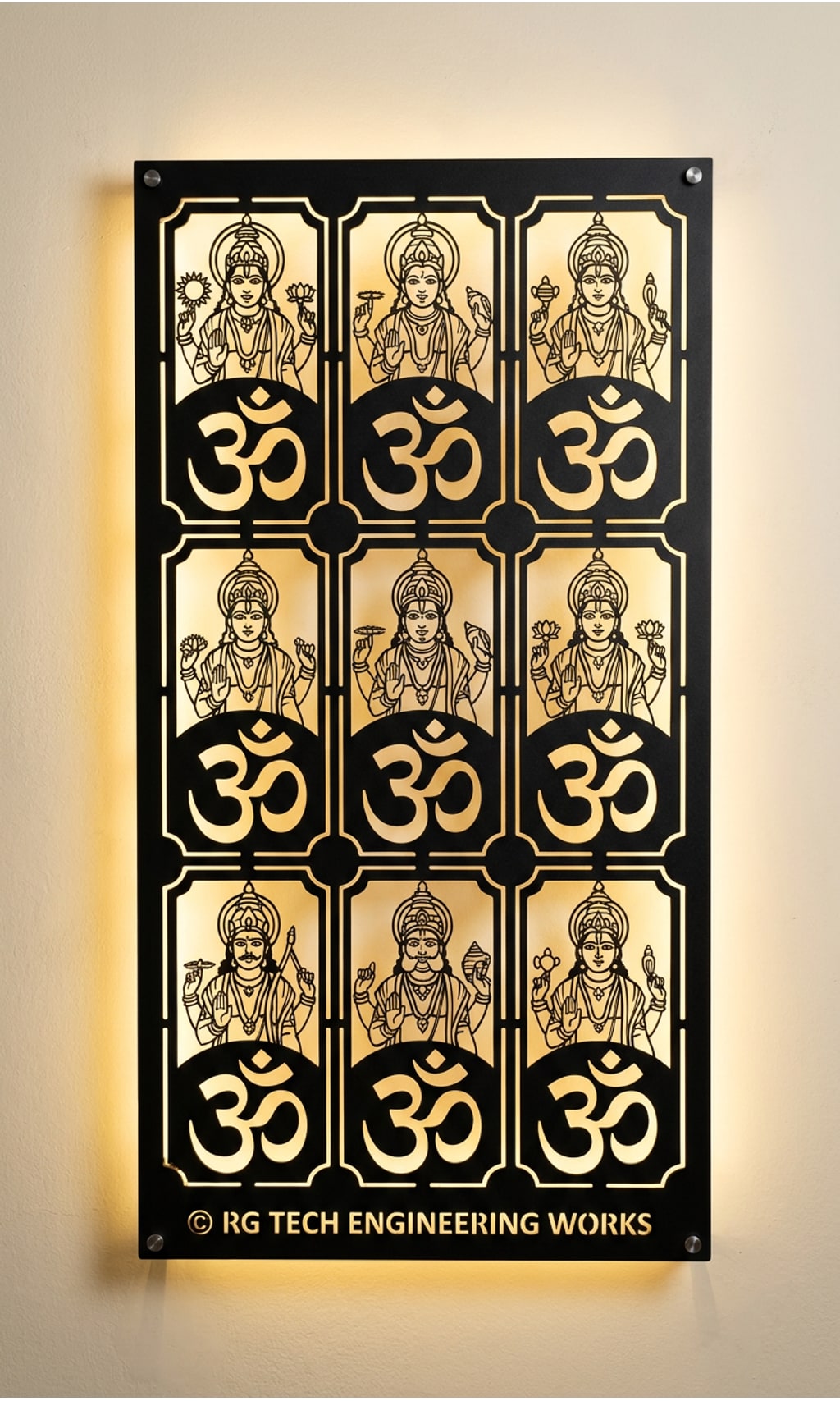Laser cut Black powder coated mild steel Navagraha design 4 by RG Tech Engineering