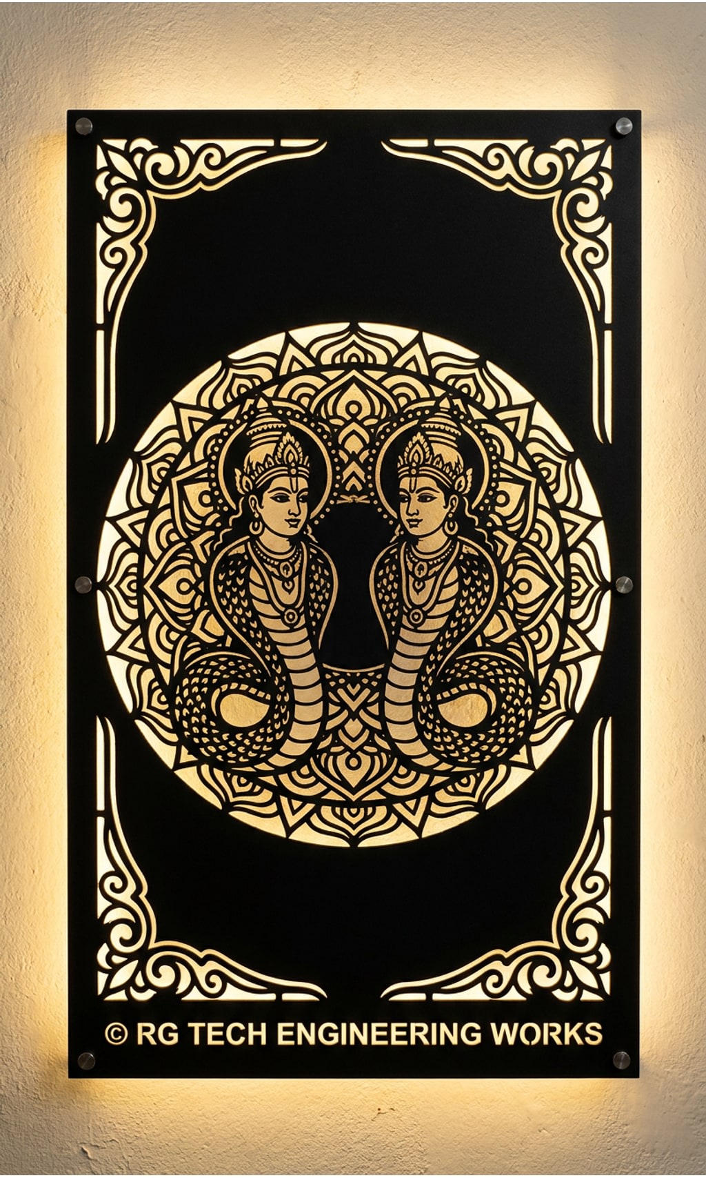 Laser cut Black powder coated mild steel Rahu Ketu design 2 by RG Tech Engineering
