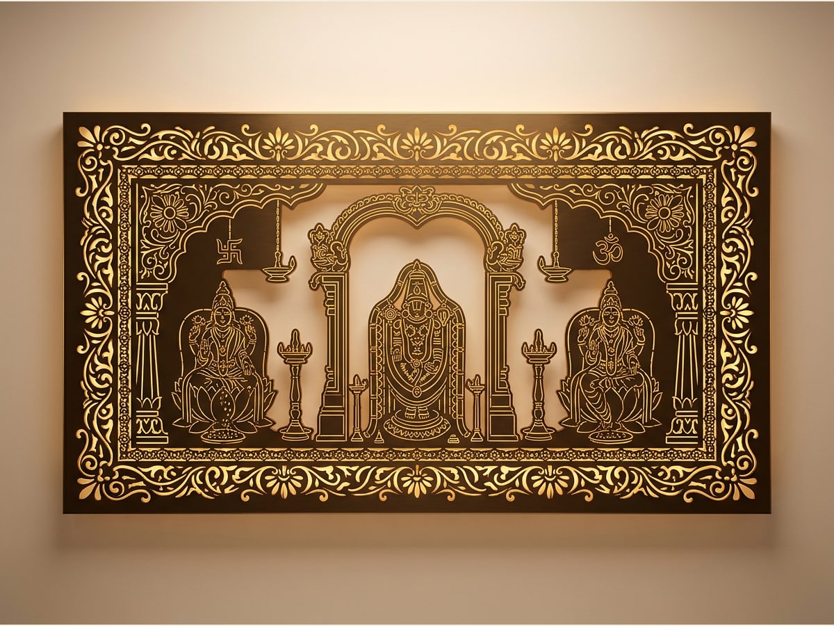 Laser cut Pooja Room panel designs by RG Tech Engineering