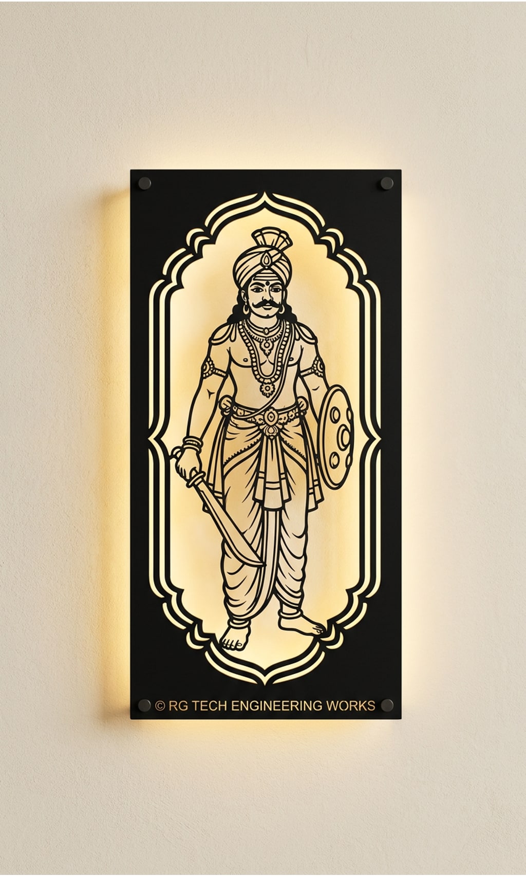Laser cut Black powder coated mild steel Karuppasamy design 6 by RG Tech Engineering