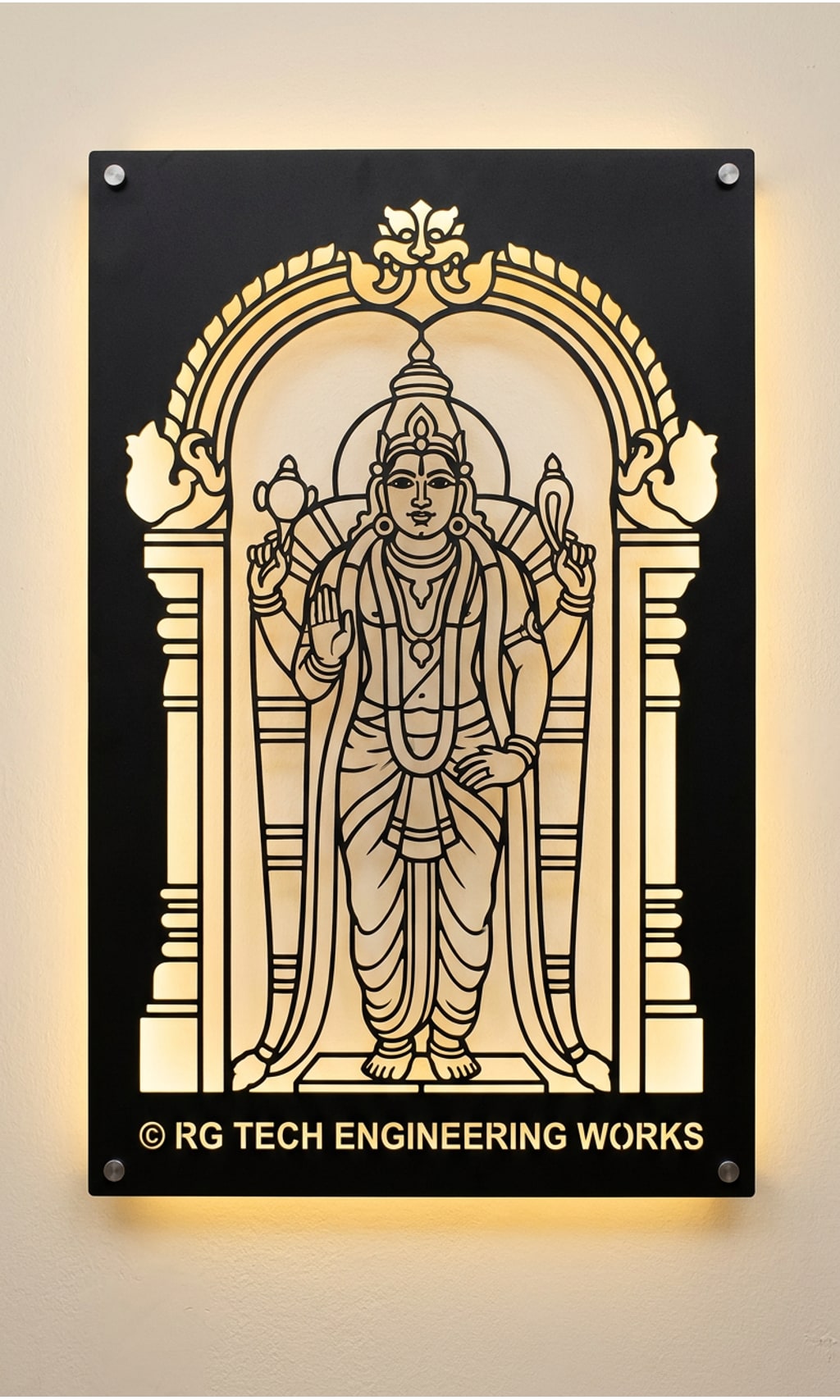 Laser cut Black powder coated mild steel Muneeswaran design 3 by RG Tech Engineering