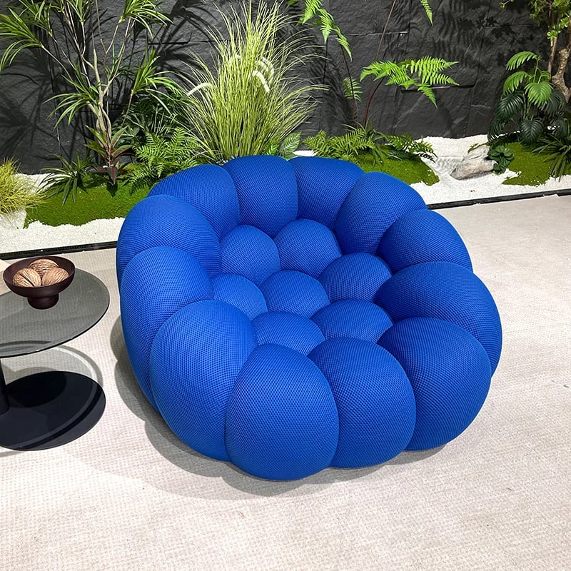 Pouf Compressè bleu de nuit